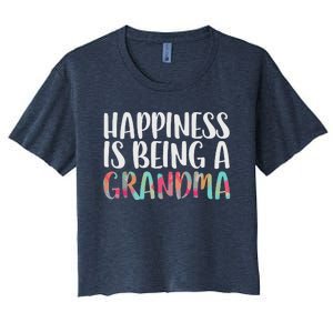 Happiness Is Being A Grandma Mothers Day Women's Crop Top Tee