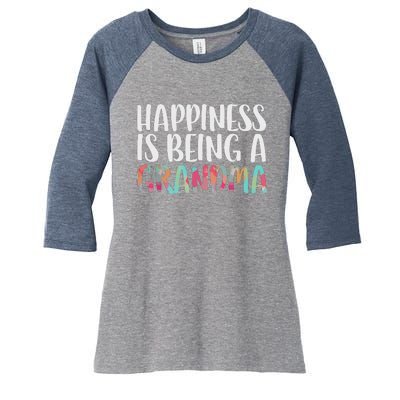 Happiness Is Being A Grandma Mothers Day Women's Tri-Blend 3/4-Sleeve Raglan Shirt