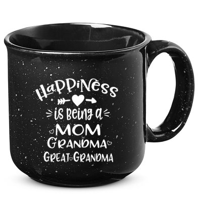 Happiness Is Being A Mom Grandma Great Grandma Long Sleeve 15oz Campfire Ceramic Mug