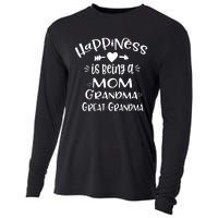 Happiness Is Being A Mom Grandma Great Grandma Long Sleeve Cooling Performance Long Sleeve Crew