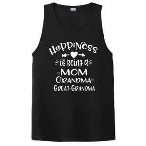 Happiness Is Being A Mom Grandma Great Grandma Long Sleeve PosiCharge Competitor Tank