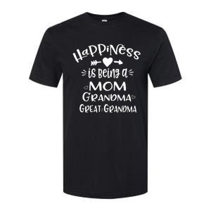 Happiness Is Being A Mom Grandma Great Grandma Long Sleeve Softstyle CVC T-Shirt