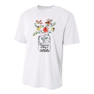 Happiness Is Being Gaga Life Flower Artgrandma Youth Performance Sprint T-Shirt