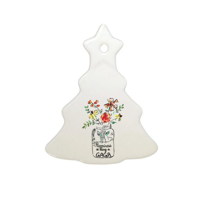 Happiness Is Being Gaga Life Flower Artgrandma Ceramic Tree Ornament