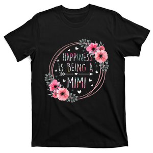 Happiness Is Being A Mimi Floral Flower Mother's Day T-Shirt