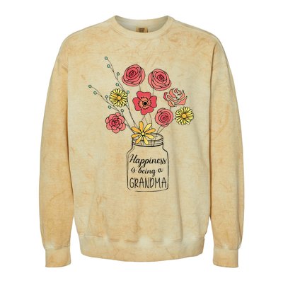 Happiness Is Being A Grandma Flower Mother's Day Colorblast Crewneck Sweatshirt