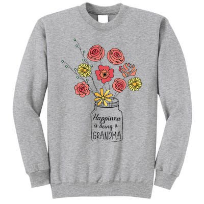 Happiness Is Being A Grandma Flower Mother's Day Tall Sweatshirt