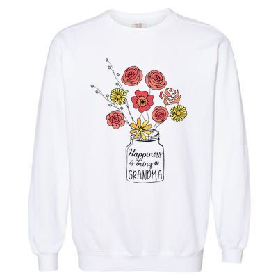 Happiness Is Being A Grandma Flower Mother's Day Garment-Dyed Sweatshirt