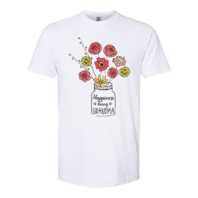 Happiness Is Being A Grandma Flower Mother's Day Softstyle CVC T-Shirt