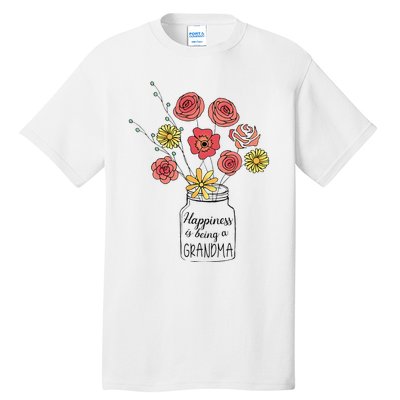 Happiness Is Being A Grandma Flower Mother's Day Tall T-Shirt