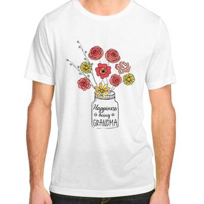 Happiness Is Being A Grandma Flower Mother's Day Adult ChromaSoft Performance T-Shirt