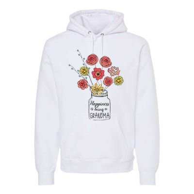 Happiness Is Being A Grandma Flower Mother's Day Premium Hoodie