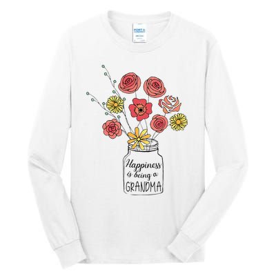 Happiness Is Being A Grandma Flower Mother's Day Tall Long Sleeve T-Shirt