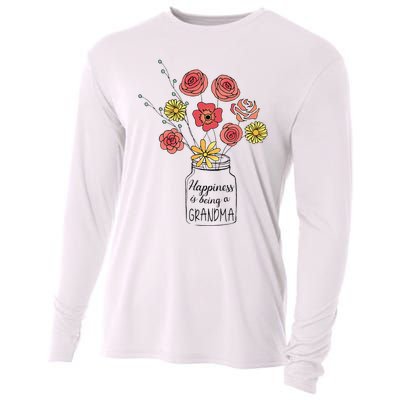 Happiness Is Being A Grandma Flower Mother's Day Cooling Performance Long Sleeve Crew