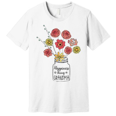 Happiness Is Being A Grandma Flower Mother's Day Premium T-Shirt