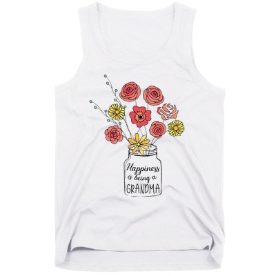 Happiness Is Being A Grandma Flower Mother's Day Tank Top