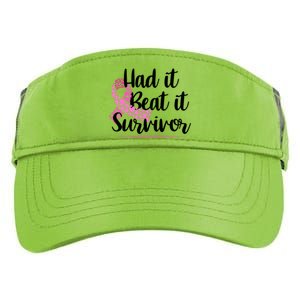 Had It Beat It Survivor Breast Cancer Adult Drive Performance Visor