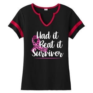 Had It Beat It Survivor Breast Cancer Ladies Halftime Notch Neck Tee