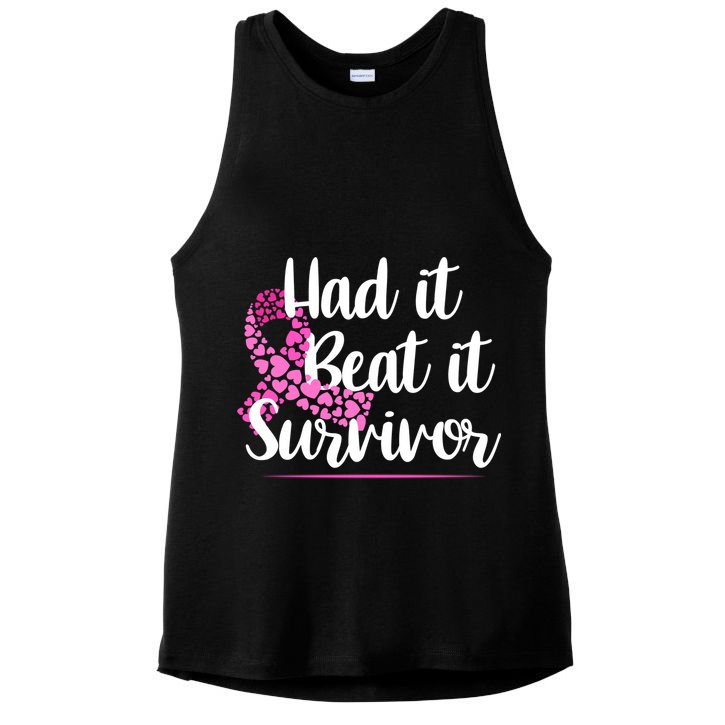 Had It Beat It Survivor Breast Cancer Ladies PosiCharge Tri-Blend Wicking Tank
