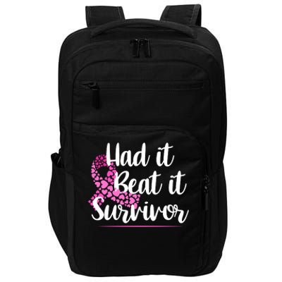 Had It Beat It Survivor Breast Cancer Impact Tech Backpack