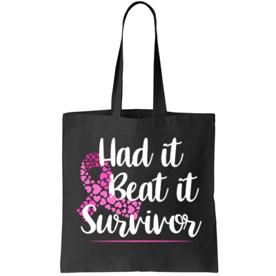 Had It Beat It Survivor Breast Cancer Tote Bag