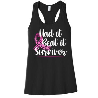 Had It Beat It Survivor Breast Cancer Women's Racerback Tank