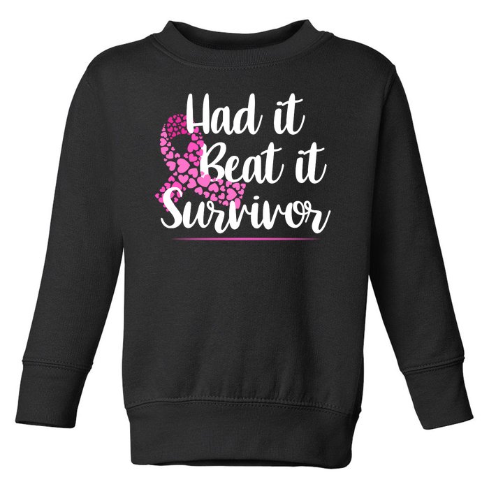 Had It Beat It Survivor Breast Cancer Toddler Sweatshirt