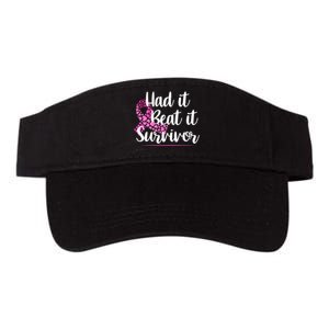 Had It Beat It Survivor Breast Cancer Valucap Bio-Washed Visor