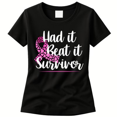 Had It Beat It Survivor Breast Cancer Womens T-Shirt