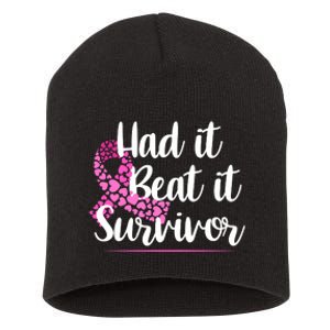 Had It Beat It Survivor Breast Cancer Short Acrylic Beanie