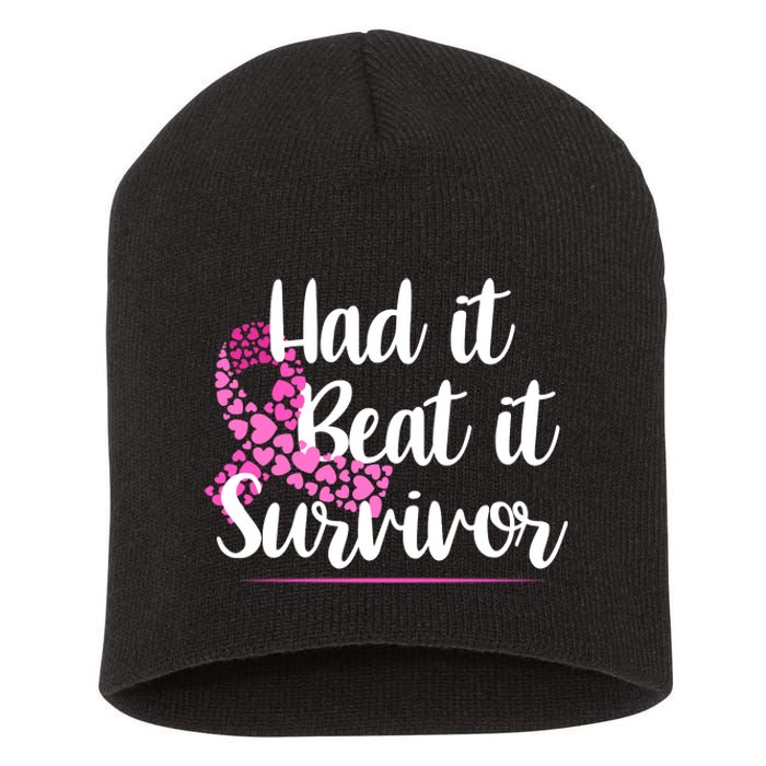 Had It Beat It Survivor Breast Cancer Short Acrylic Beanie