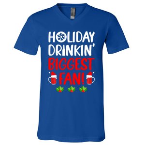 Holiday In' Biggest Fan Funny Xmas Ing Party Fan Cool Gift V-Neck T-Shirt