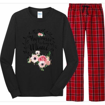 Happiness Is Being A Mimi Floral Decoration Long Sleeve Pajama Set