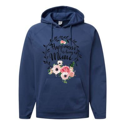 Happiness Is Being A Mimi Floral Decoration Performance Fleece Hoodie