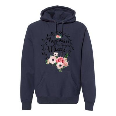 Happiness Is Being A Mimi Floral Decoration Premium Hoodie