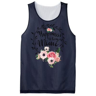 Happiness Is Being A Mimi Floral Decoration Mesh Reversible Basketball Jersey Tank