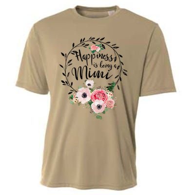 Happiness Is Being A Mimi Floral Decoration Cooling Performance Crew T-Shirt