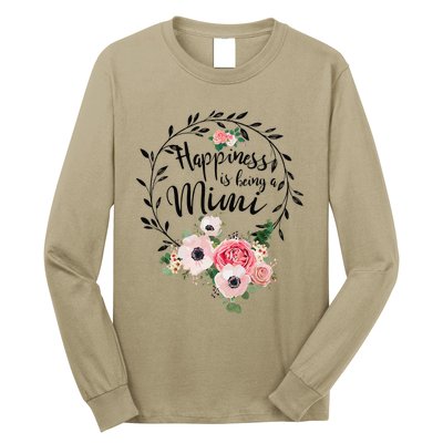 Happiness Is Being A Mimi Floral Decoration Long Sleeve Shirt