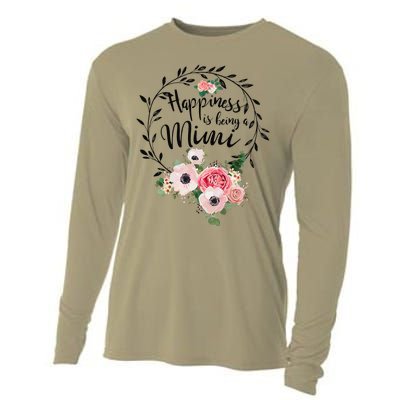 Happiness Is Being A Mimi Floral Decoration Cooling Performance Long Sleeve Crew