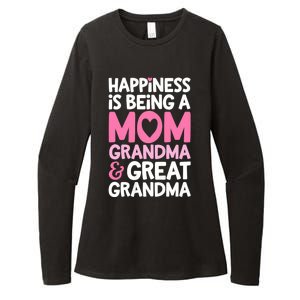 Happiness Is Being A Mom Grandma And Great Grandma Mother Womens CVC Long Sleeve Shirt