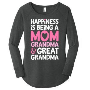 Happiness Is Being A Mom Grandma And Great Grandma Mother Women's Perfect Tri Tunic Long Sleeve Shirt