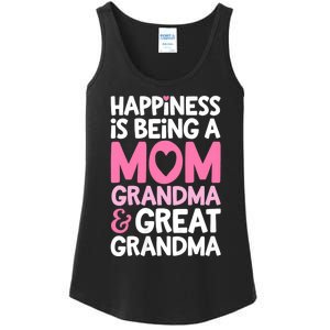 Happiness Is Being A Mom Grandma And Great Grandma Mother Ladies Essential Tank