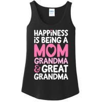 Happiness Is Being A Mom Grandma And Great Grandma Mother Ladies Essential Tank