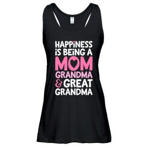 Happiness Is Being A Mom Grandma And Great Grandma Mother Ladies Essential Flowy Tank