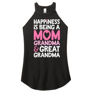 Happiness Is Being A Mom Grandma And Great Grandma Mother Women's Perfect Tri Rocker Tank