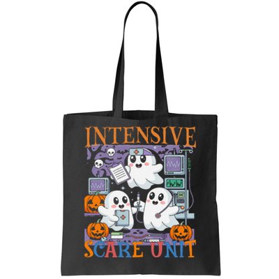 Halloween Intensive Care Scare Unit Ghost Nurse Icu Nursing Tote Bag