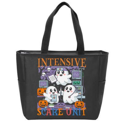 Halloween Intensive Care Scare Unit Ghost Nurse Icu Nursing Zip Tote Bag