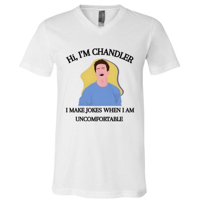 Hi IM Chandler Bing I Make Jokes When I Am Uncomfortable V-Neck T-Shirt