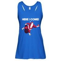 Here I Come Funny Ice Skating Beginner Santa Claus Lover Funny Gift Ladies Essential Flowy Tank