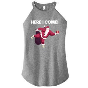 Here I Come Funny Ice Skating Beginner Santa Claus Lover Funny Gift Women's Perfect Tri Rocker Tank